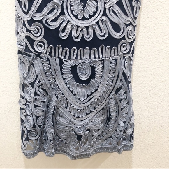 NWOT JS Collections Soutache Midi Dress Navy Sky - Picture 13 of 14